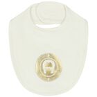 Ivory & Gold Logo Baby Bib, 1, hi-res