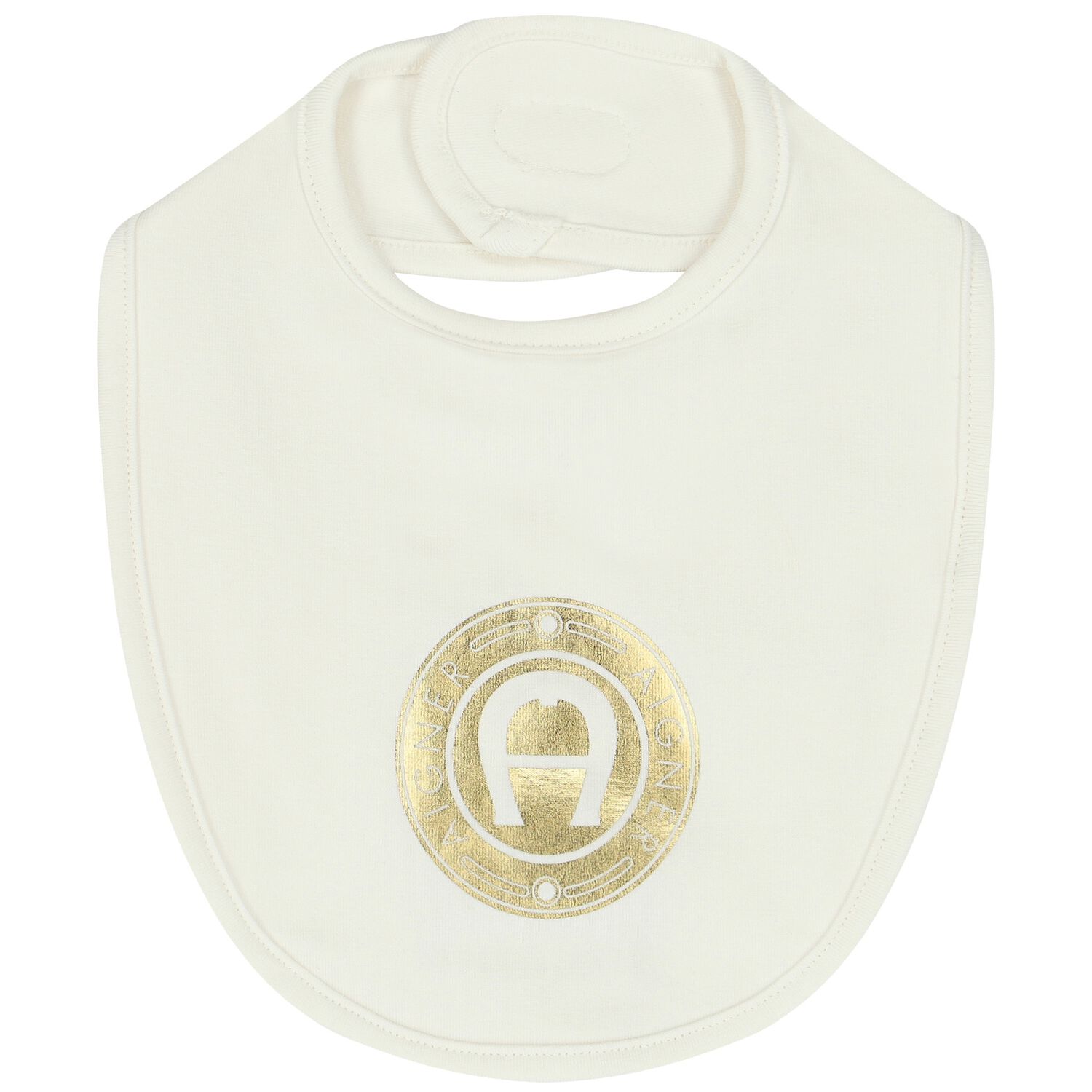 Ivory & Gold Logo Baby Bib, 1, hi-res