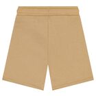 Boys Beige Logo Shorts, 2, hi-res
