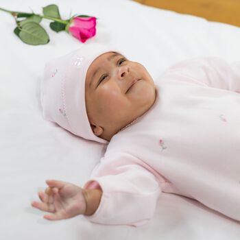Girls Pink Babygrow & Headband Set