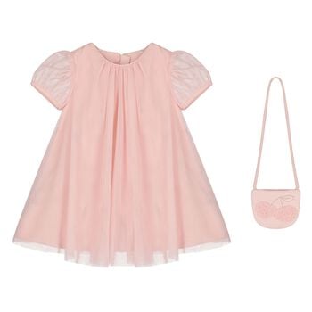 Younger Girls Pink Tulle Dress Set
