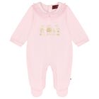 Baby Girls Pink Logo Babygrow, 2, hi-res