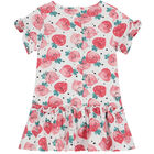 Baby Girls White Strawberry Dress, 2, hi-res
