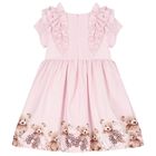 Girls Pink Teddy Bear Ruffled Dress, 1, hi-res
