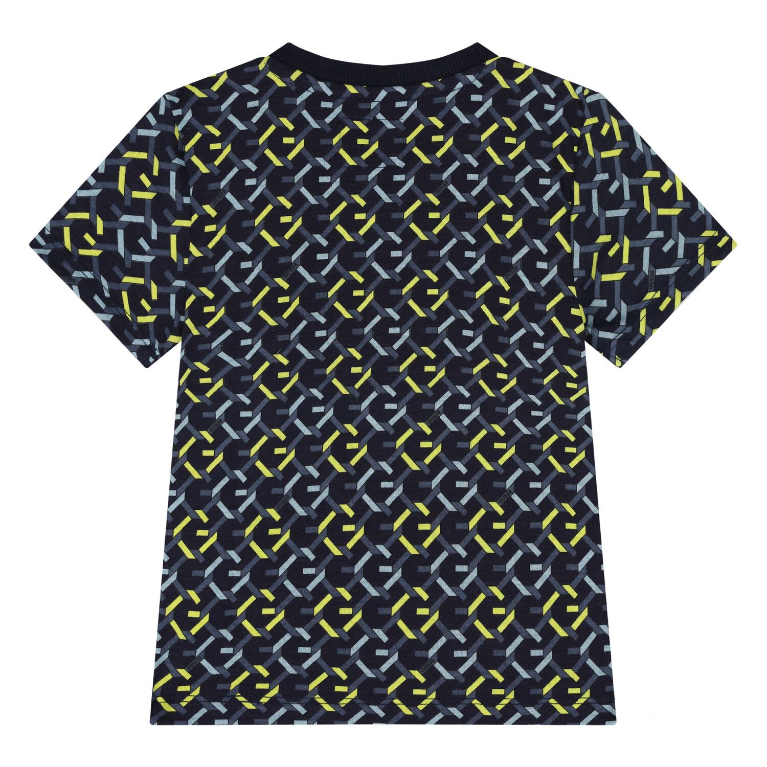 طقم شورت أولاد بالشعار باللون الكحلي, 1, hi-res