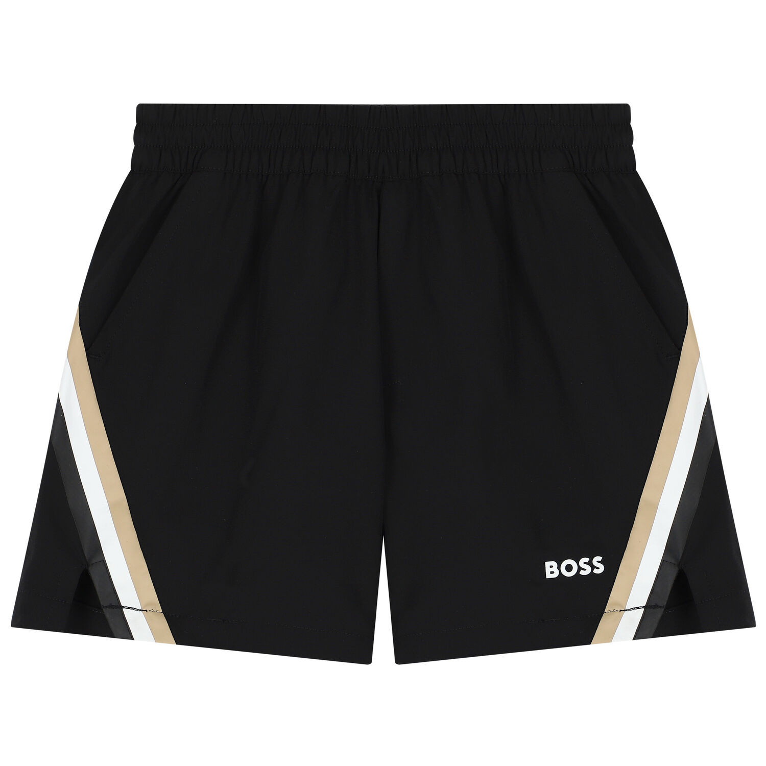 Boys Black Logo Shorts, 1, hi-res image number null