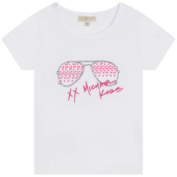Girls White Sequin Logo T-Shirt