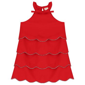 Red Logo Diamante Dress 