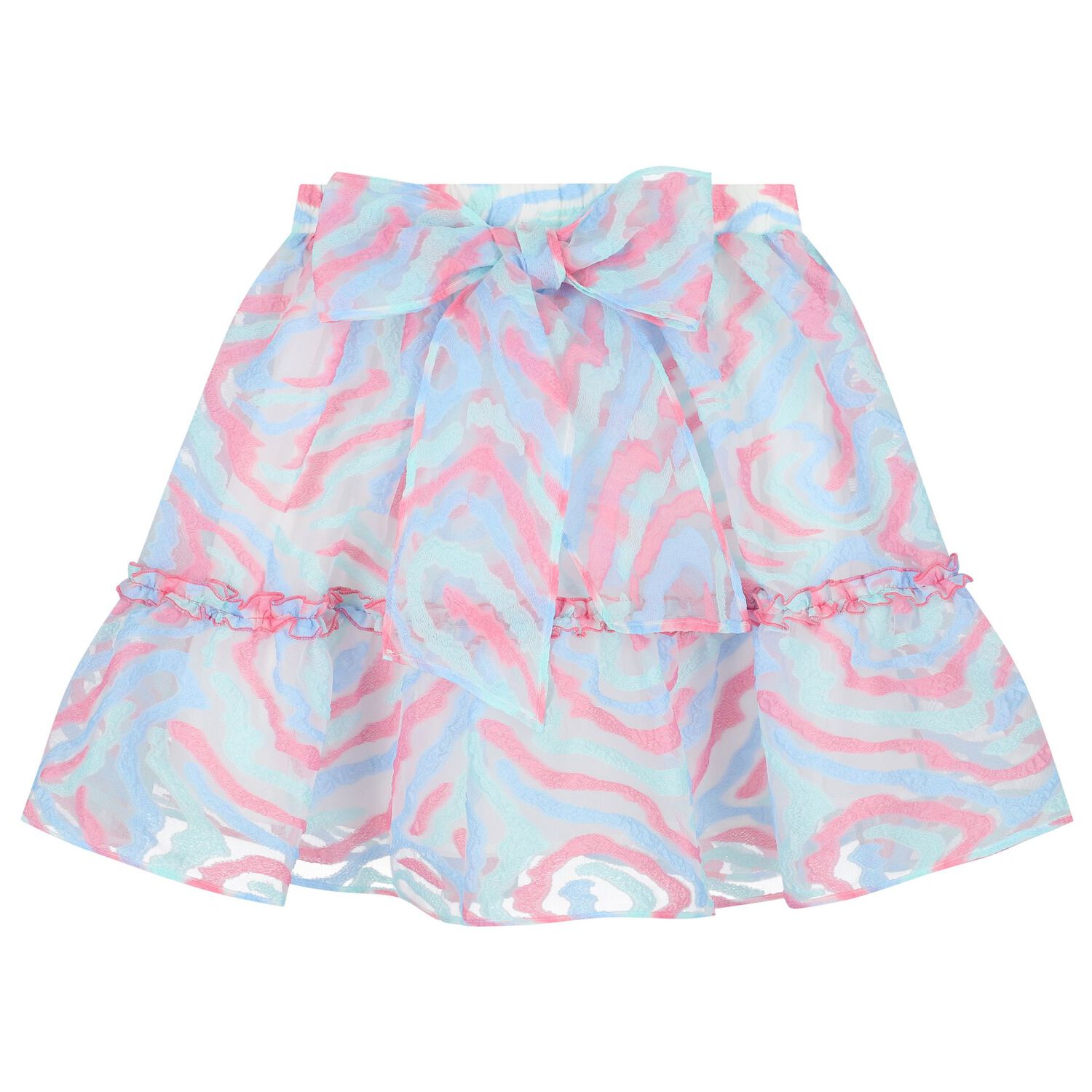 Girls Pink & Blue Skirt Set, 1, hi-res