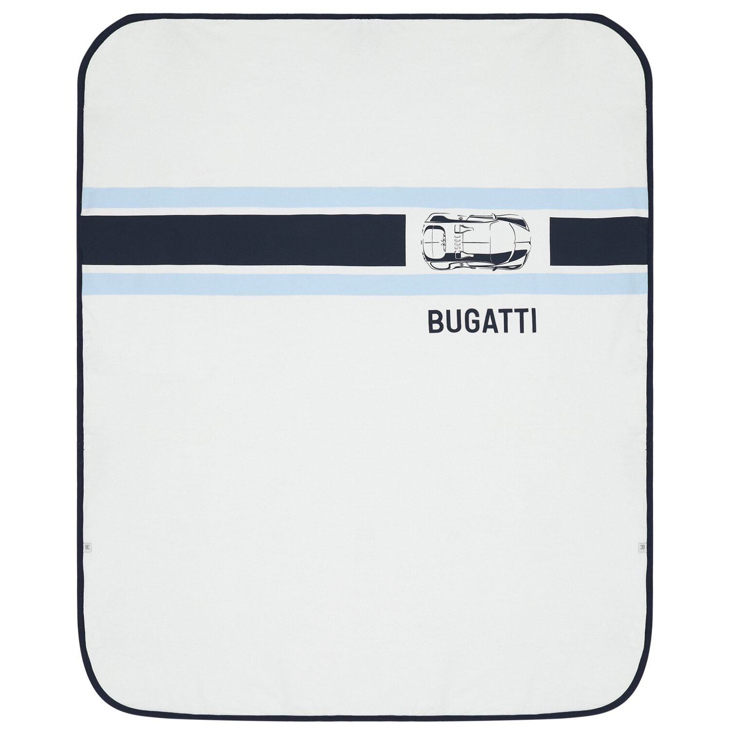 بطانية أولاد بالشعار باللون الأبيض والكحلي, 1, hi-res