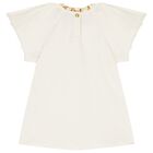 تي شيرت بنات بالشعار باللون العاجي, 1, hi-res