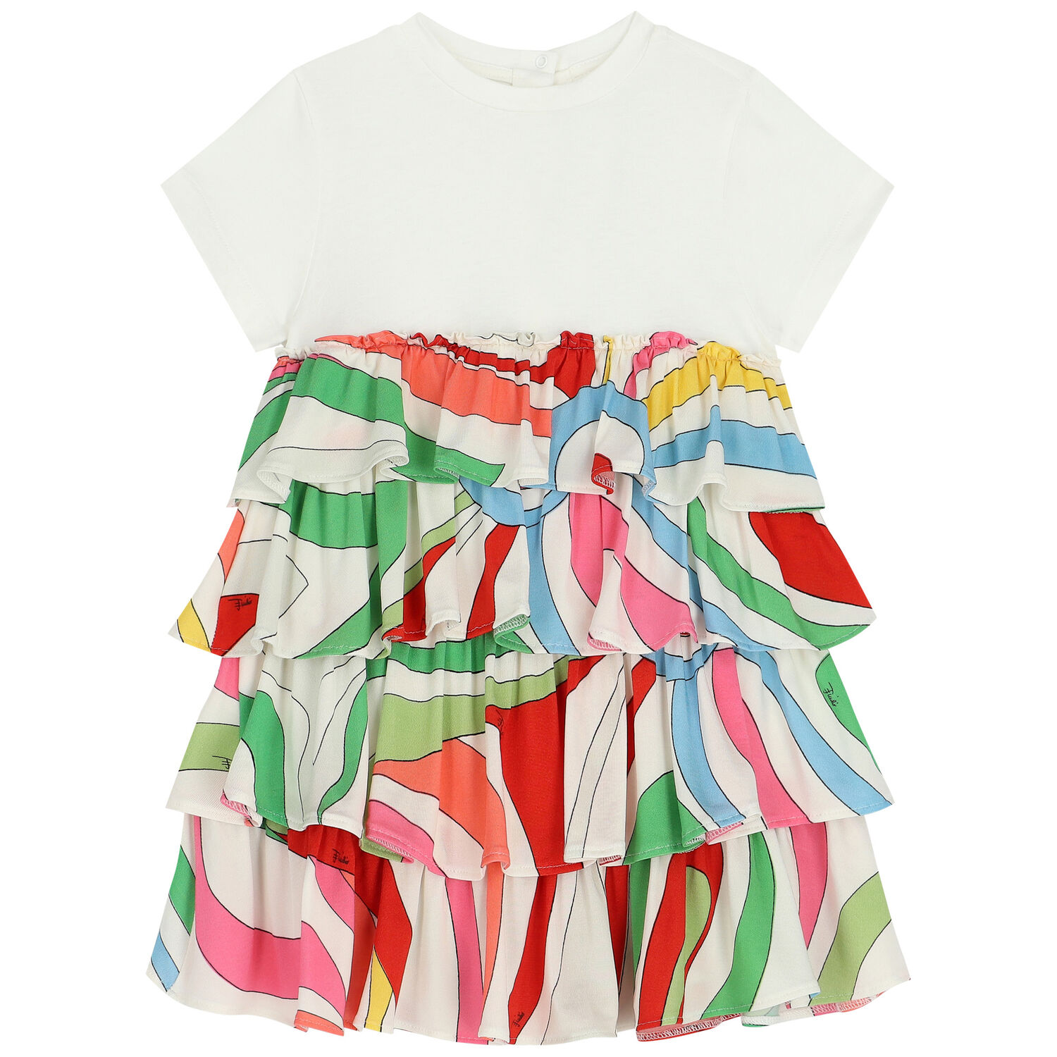 Younger Girls Ivory Marmo Dress, 1, hi-res