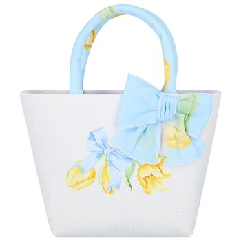 Girls Blue & Ivory Bow Hand Bag