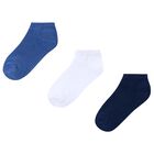 Boys Blue, Navy Blue & White Socks (3 Pack) , 1, hi-res