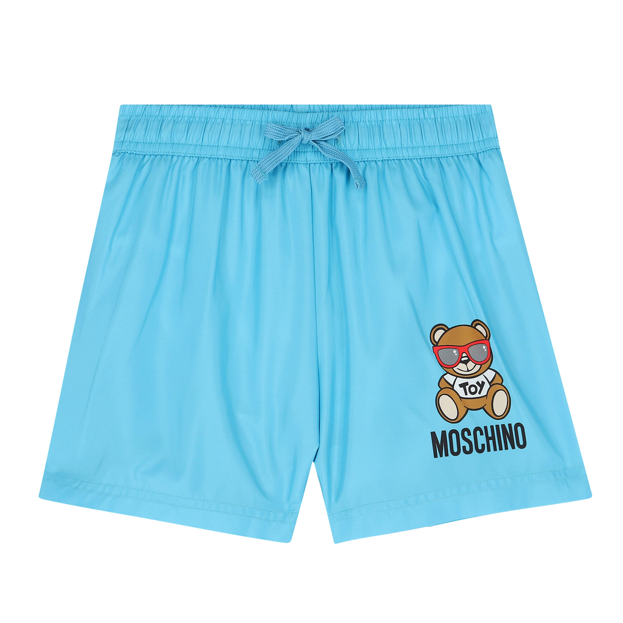 Moschino Boys Blue Teddy Logo Swim Shorts Junior Couture QA
