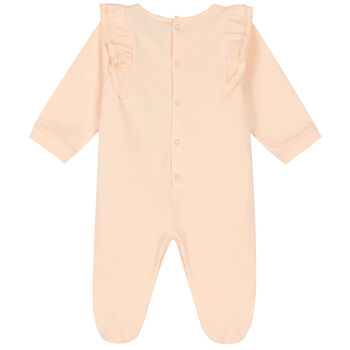 Baby Girls Pink Logo Babygrow