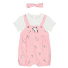 طقم رومبير باللون الأبيض والزهري للبنات, 1, hi-res