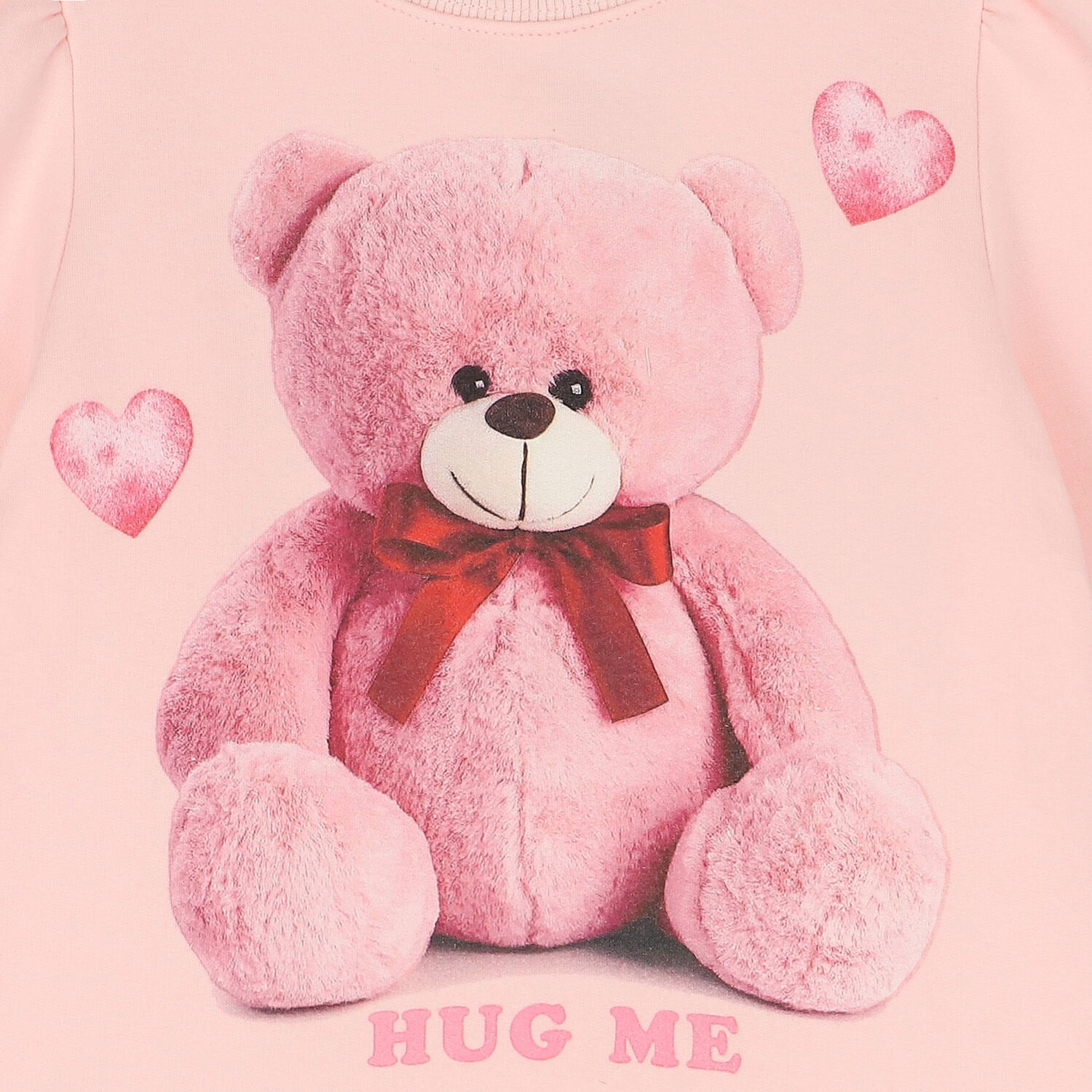 Girls Pink Teddy Bear Dress, 1, hi-res