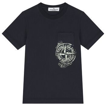 Boys Navy Blue Logo T-Shirt