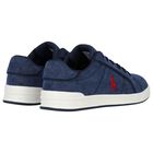 Boys Navy Blue Logo Trainers, 1, hi-res