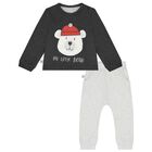Younger Boys Grey Bear Tracksuit, 1, hi-res