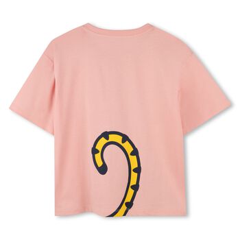 Girls Pink Tiger Logo T-Shirt