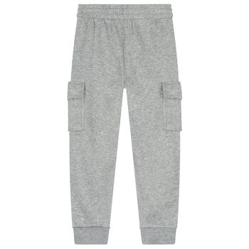 Boys Grey Logo Joggers