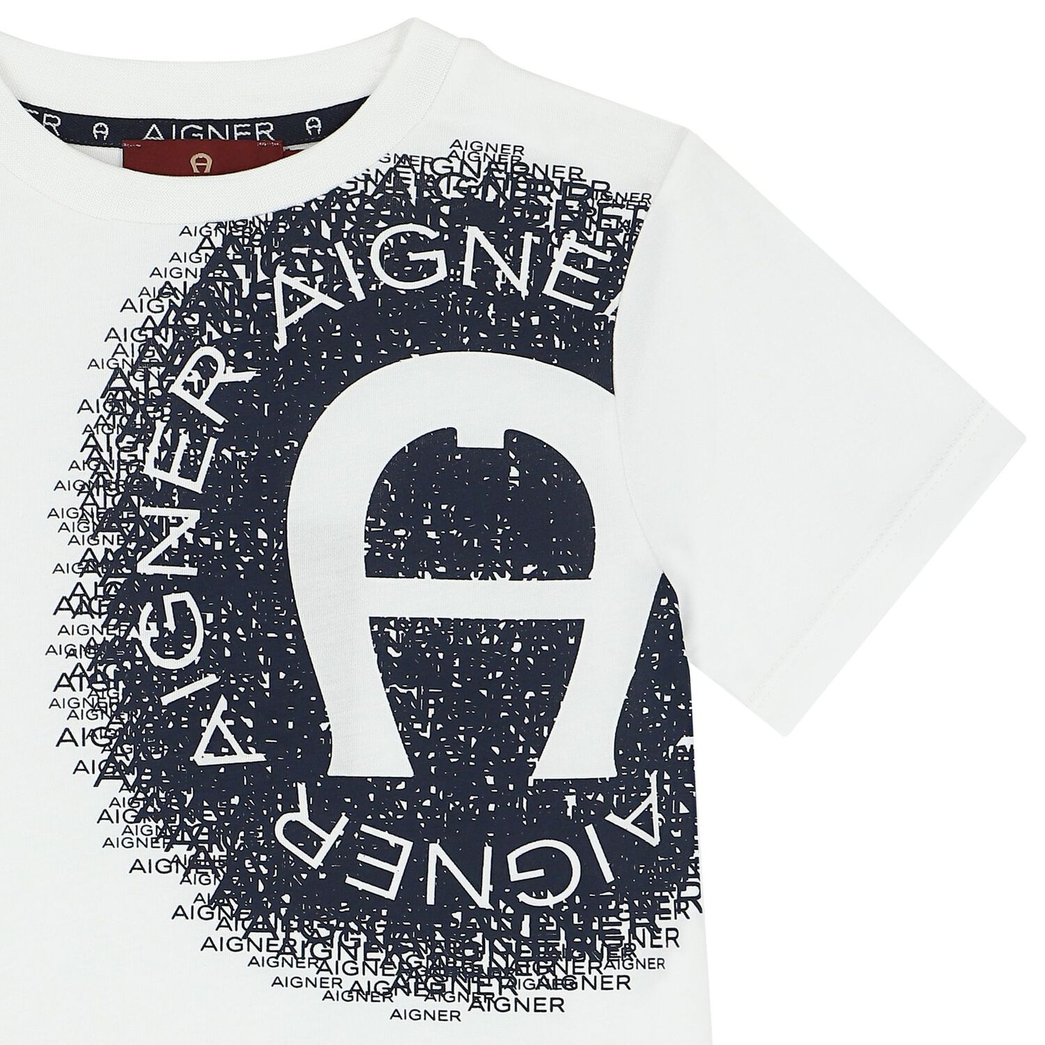 تيشيرت أولاد بالشعار باللون الأبيض, 2, hi-res