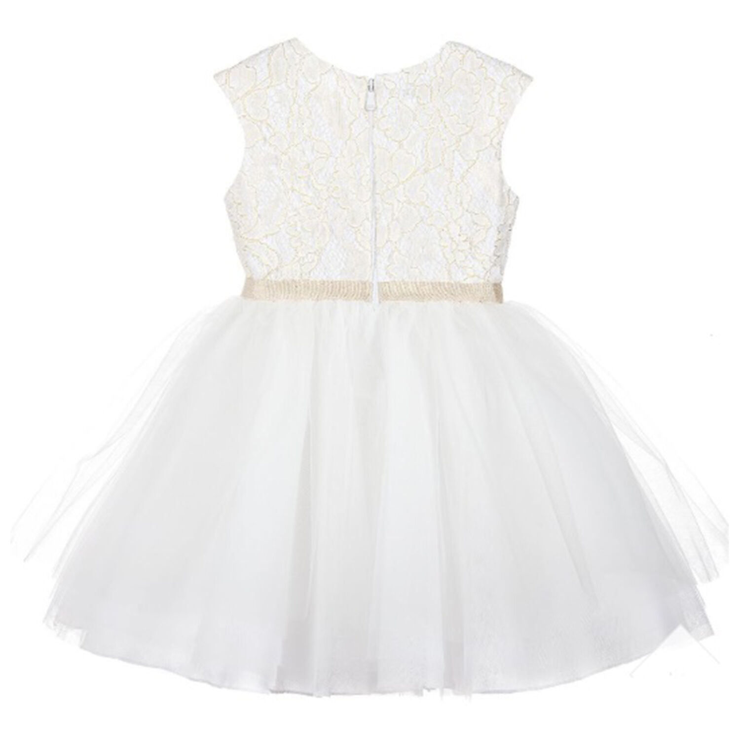 Girls White Tulle Dress, 1, hi-res