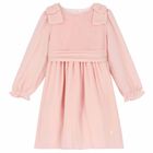 Younger Girls Pale Pink Chiffon Dress, 1, hi-res