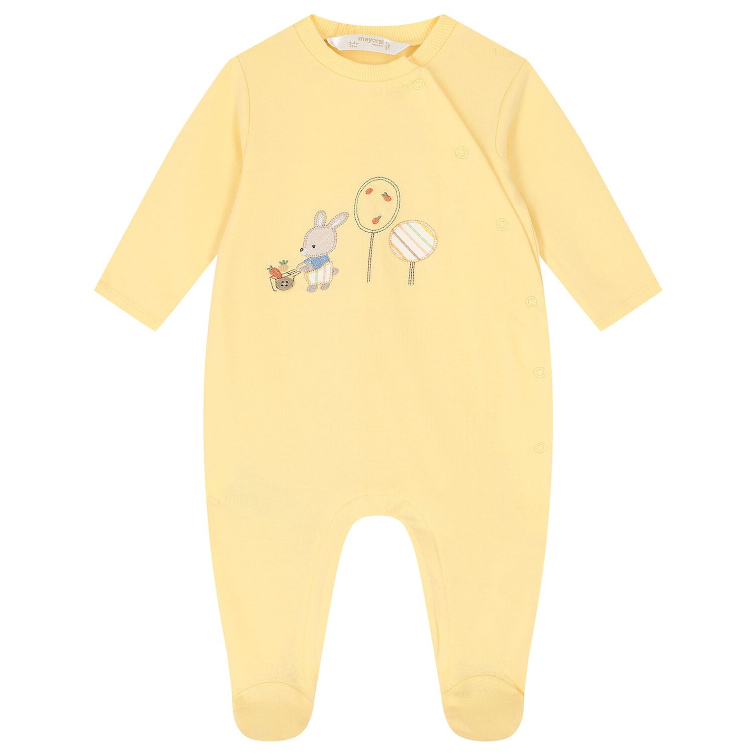 Ivory & Yellow Bunny Babygrows ( 2-Pack ), 3, hi-res