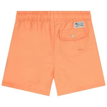Boys Orange Logo Swim Shorts