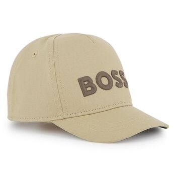 Baby Boys Beige Logo Cap