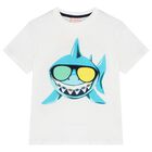 Boys White Shark T-Shirt, 1, hi-res
