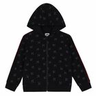 Boys Black Logo Zip Up Top, 1, hi-res