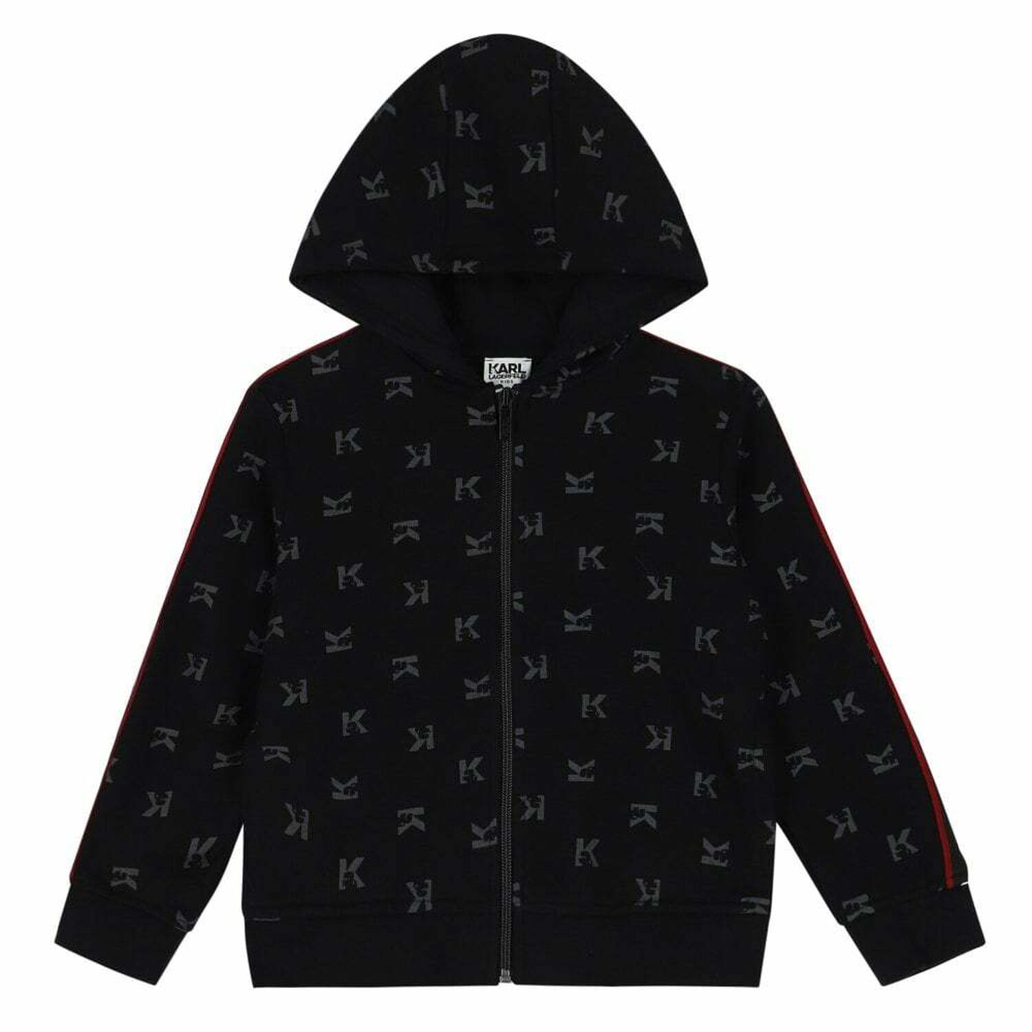 Boys Black Logo Zip Up Top, 1, hi-res image number null