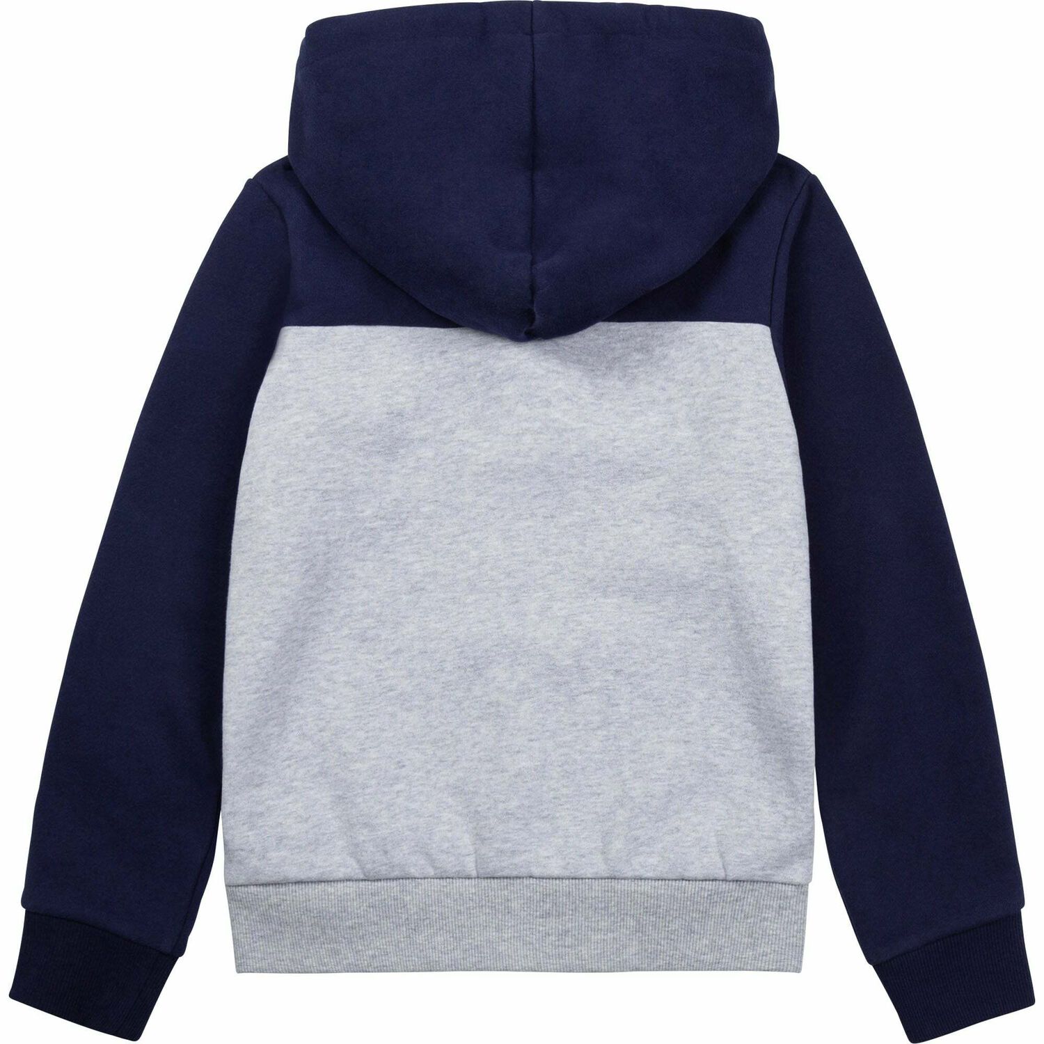 Boys Grey & Navy Hooded Top, 1, hi-res