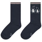 Boys Navy Blue & Beige Socks ( 3-Pack ), 1, hi-res