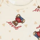 Ivory Teddy Bear Logo Baby Tracksuit Set, 1, hi-res
