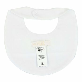White & Blue Geo Map Baby Bib