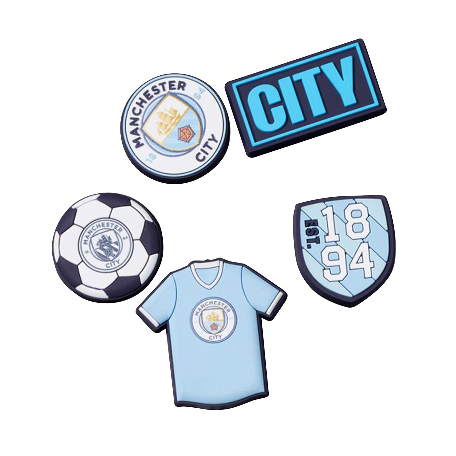 Manchester City 5 Pack Jibbitz Crocs Charms 5Pck, 1, hi-res image number null