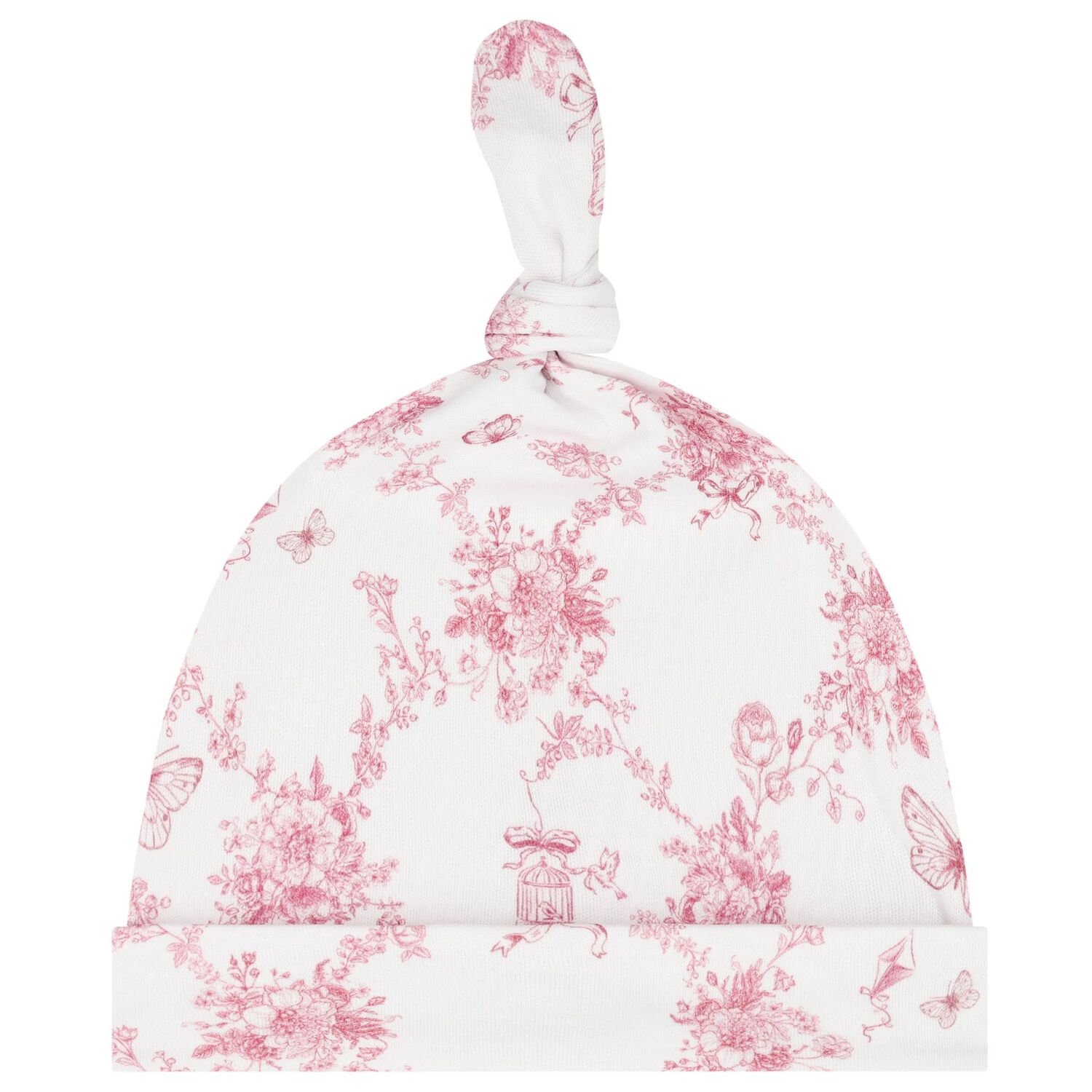 طقم بنات  أفرول بطبعة الزهور والفراشات باللون الأبيض والوردي, 1, hi-res