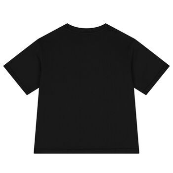   تيشيرت بنات بالشعار باللون الأبيض و الأسود