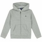 Boys Grey Logo Zip Up Top, 2, hi-res