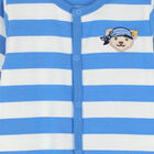Baby Boys Blue & White Teddy Babygrow, 1, hi-res