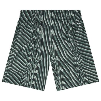 Boys Green & Black Logo Shorts
