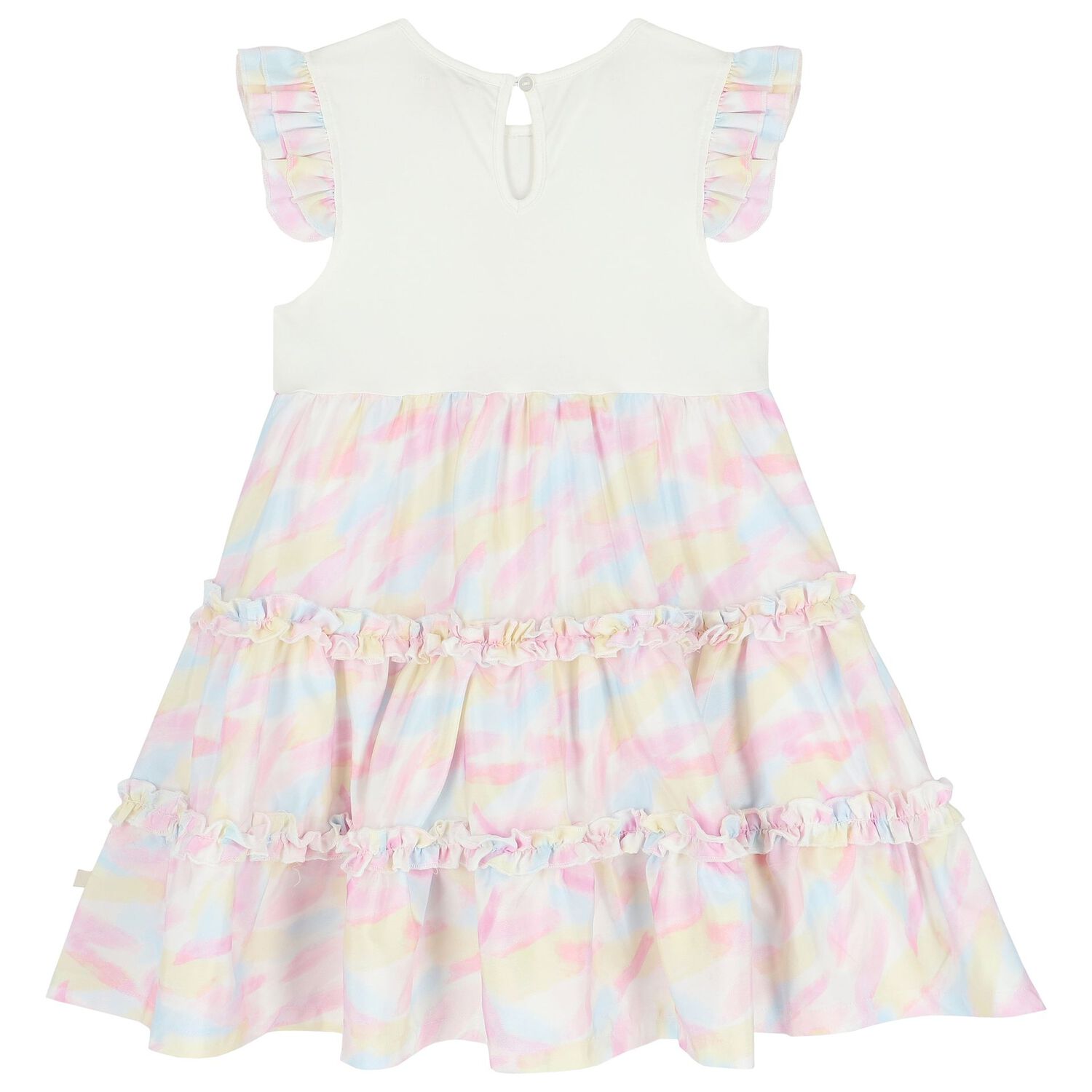 Girls Ivory, Pink, Yellow & Blue Ice Cream Dress, 1, hi-res