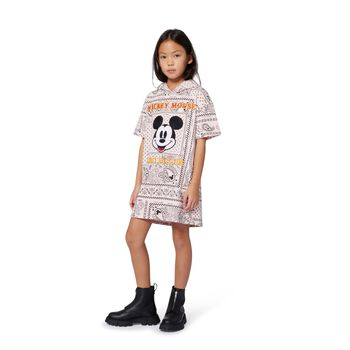 Girls Pink Mickey Mouse Hooded Dress