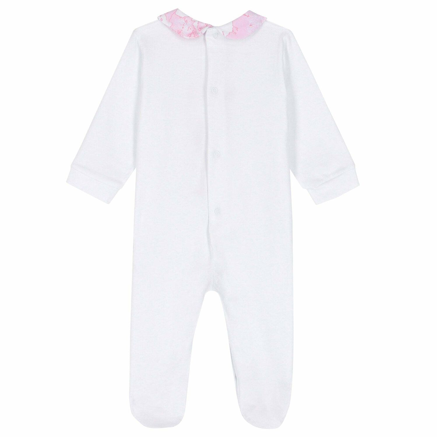 افرول بطبعة خريطة باللون الابيض والزهرى للبنات, 1, hi-res