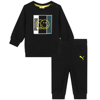 Black Smiley Logo Tracksuit
